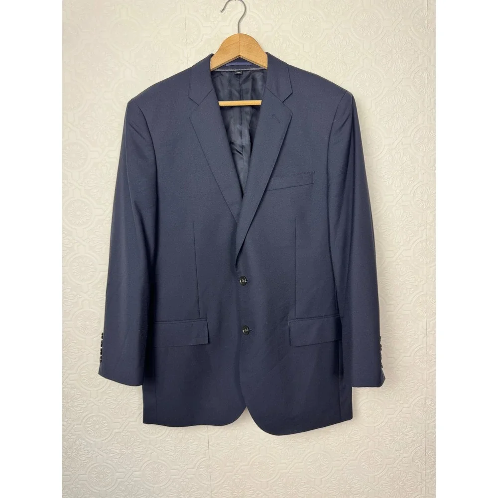 J Crew Loro Piana Ludlow Slim Fit 100% Wool Navy Blue Suit Jacket Blazer